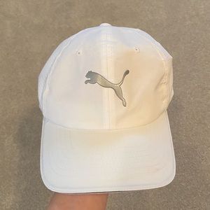 Bright white puma hat